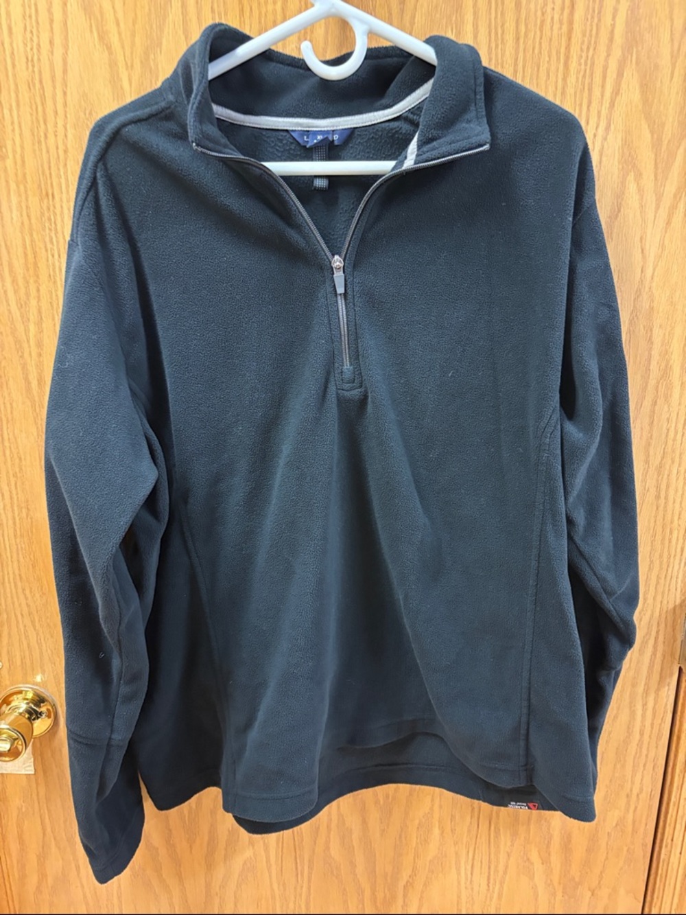 Lands' End Men's Black Half-Zip Fleece Pullover
